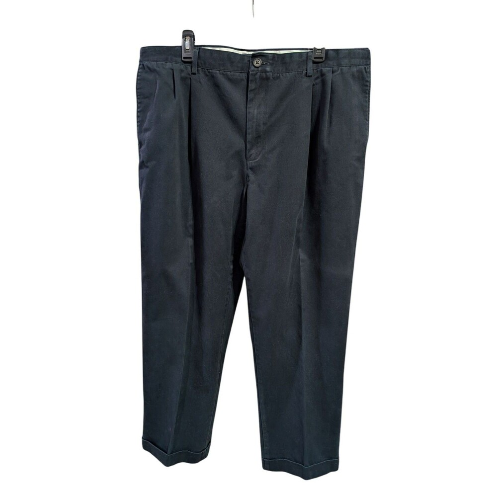 Lands End Traditional Fit Chino Pants Navy Blue 42x29